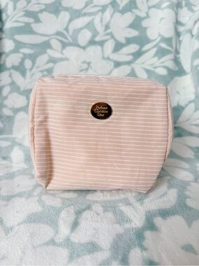 Christian Dior Pink & White Striped Zip-Up Pouch 🤍✨